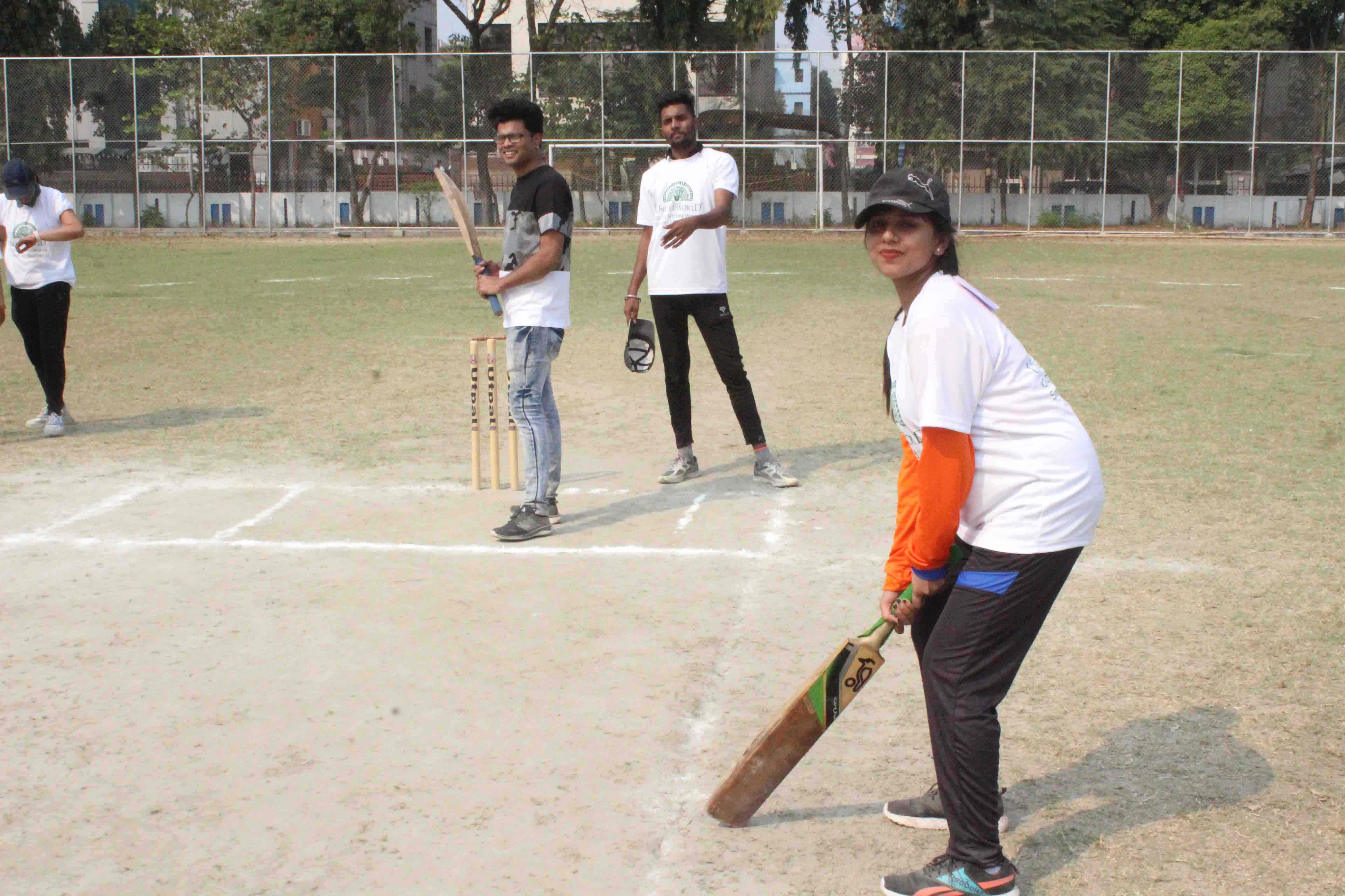 Women playing at Intra College Cricket Tournament 2022