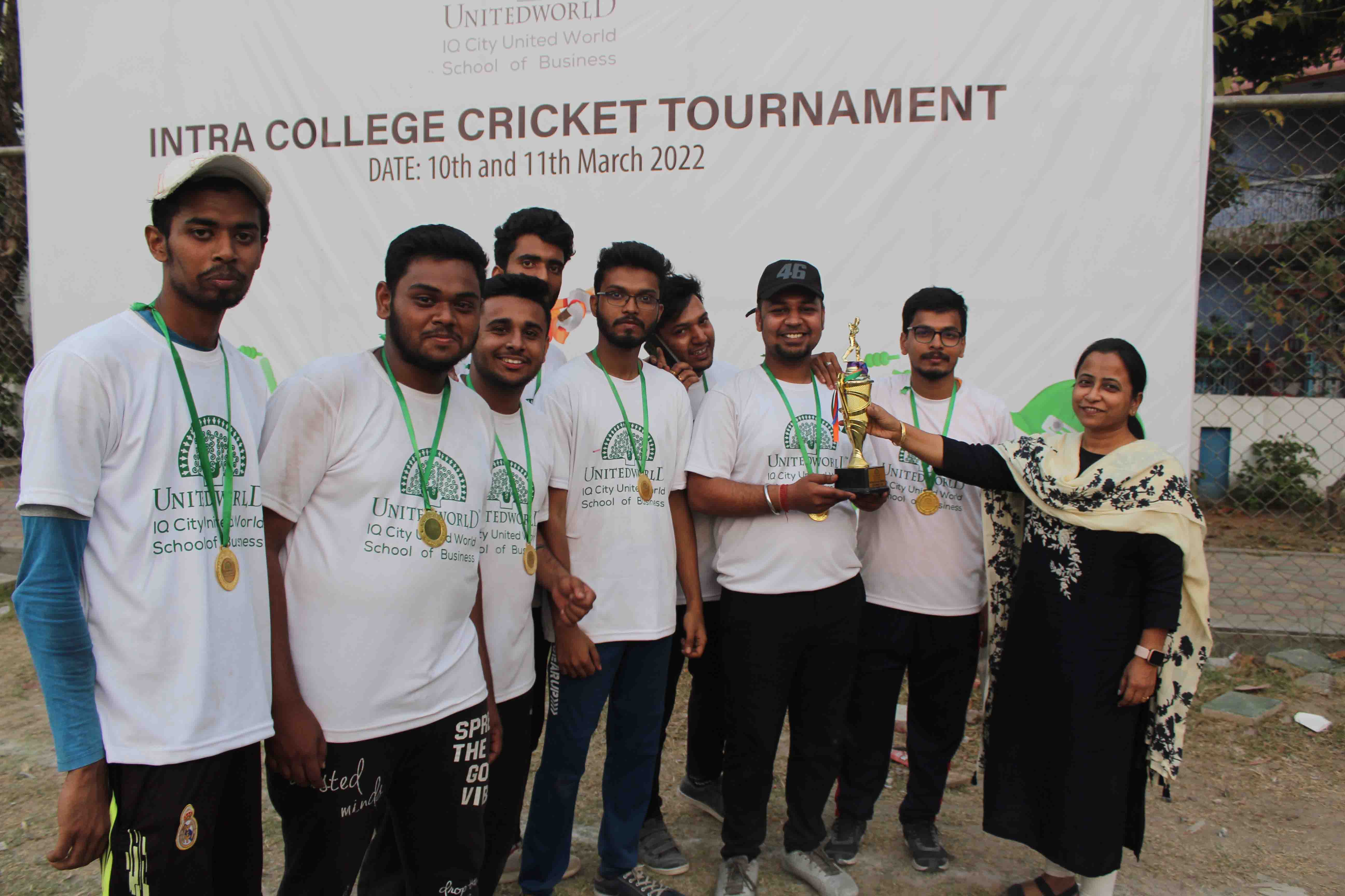 Winner Trophy at Intra College Cricket Tournament 2022