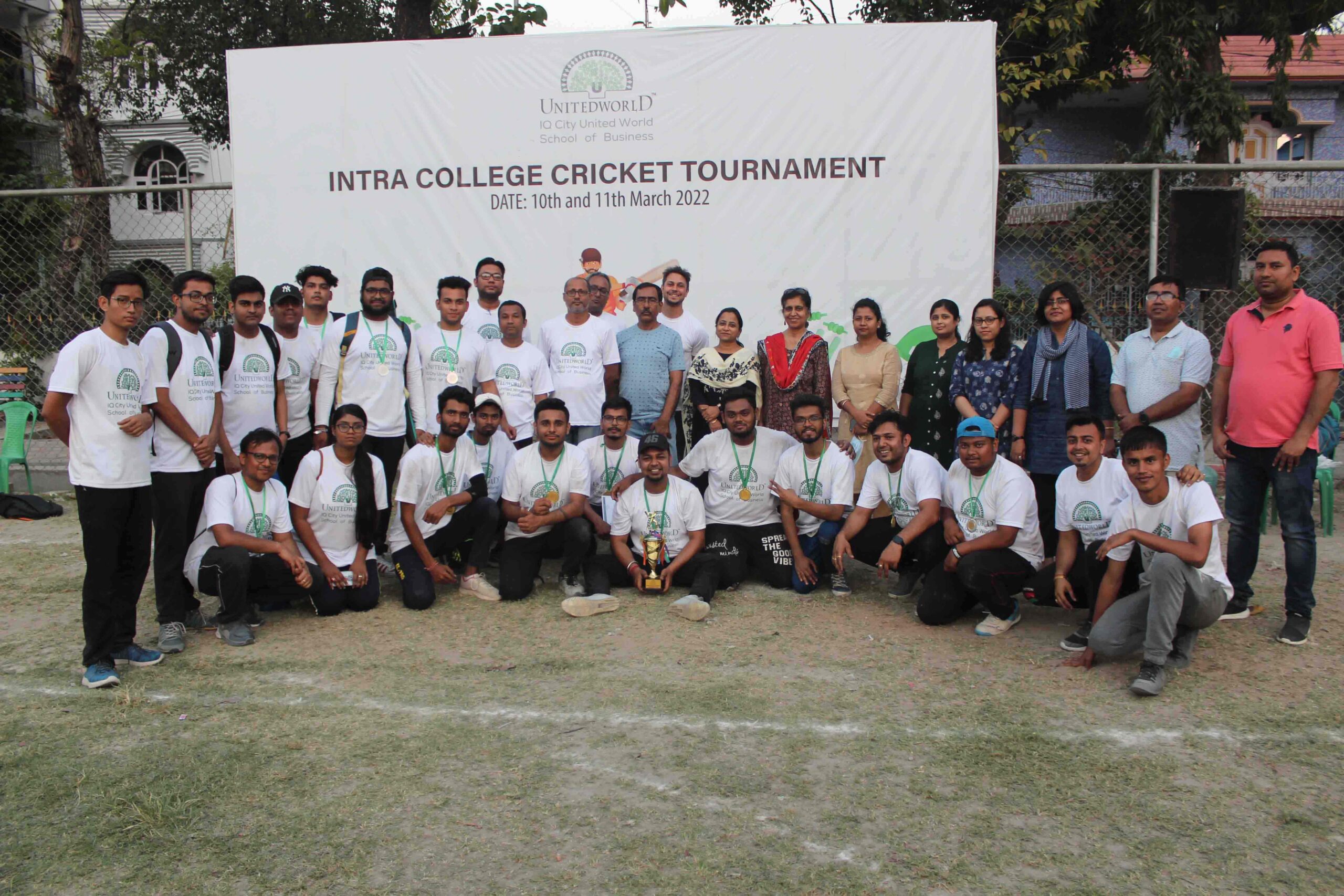Winning team at Intra College Cricket Tournament 2022