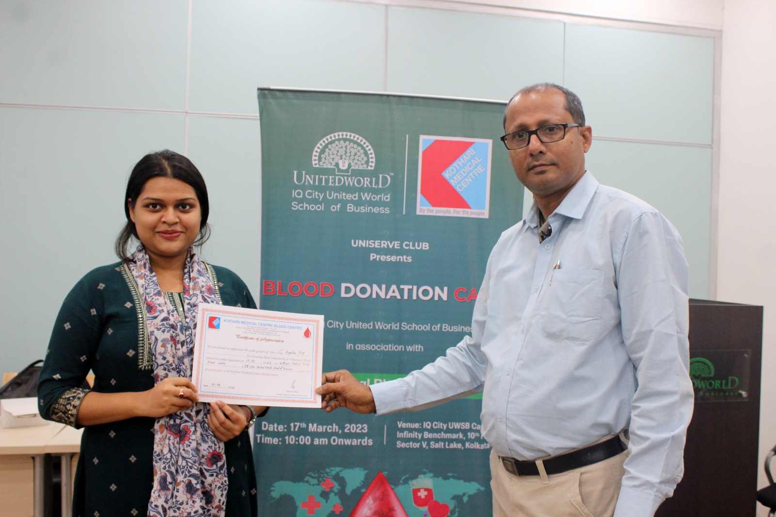 Certificate giving at Blood Donation Camp 2023